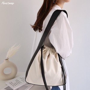 Canvas Fabric Synthetic Leather Handle Tote Bag