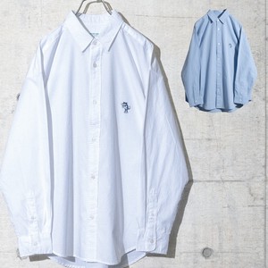 【SPECIAL PRICE】ワンポイント刺繍オーバーサイズ長袖シャツ