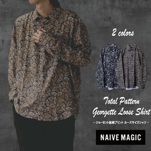 Button-Up Shirt Patterned All Over Printed Georgette