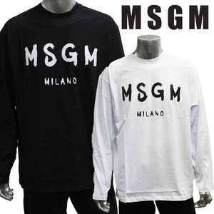 MSGM ロングTシャツ BLACK/WHITE エムエスジーエム