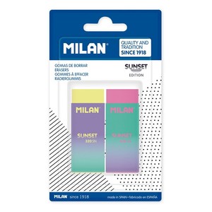 MILAN 消しゴム セット【No.320 サンセットシリーズ】（スペイン・輸入・文房具）
