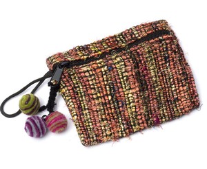 Recycling Silk Bonbon Attached Pouch