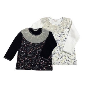 Made in Japan Baby Kids Lace Attached Floral Pattern Sweatshirt 80 1 40 cm 2
