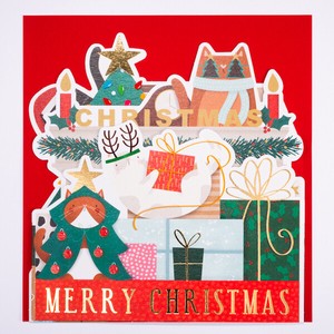 スタンドタイプクリスマスカード ■三つ折りタイプ ■輸入品
