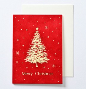 クリスマスカード ★人気商品 ■ベルベットタッチ素材 ■クリスマスツリー ■高級感&シンプル系