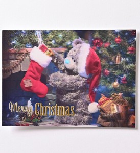 クリスマスベア3Dポストカード ★人気商品 ■レンチキュラー加工により浮かび上がったように見えます