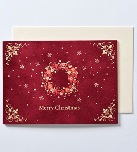 Christmas Card Velvet Material Wreath