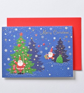 クリスマスカード ■サンタとクリスマスツリー ■輸入カード