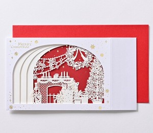レーザーカットクリスマスカード ■レーザーカット加工 ■お部屋の中のクリスマス ■ボックスタイプ