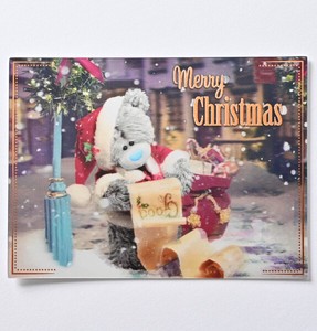 クリスマスベア3Dポストカード ■3D加工により立体的 ■クリスマスベア