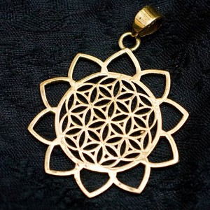 Flower Flower Gold Pendant Head with Chain Width 4