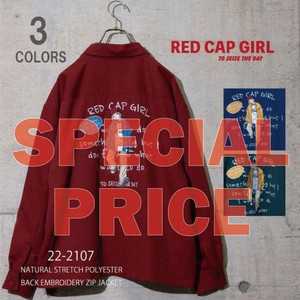 【SPECIAL PRICE】RED CAP GIRLナチュラルストレッチポリエステル バック刺繍 総裏ZIPジャケット