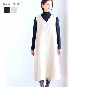 Casual Dress Kaya-cloth V-Neck 100% Cotton Renewal Made in Japan