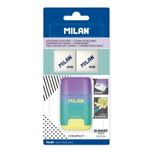 MILAN 【サンセットシリーズ】 消しゴム + シャープナー　COMPACT（スペイン・輸入・文房具・文具）