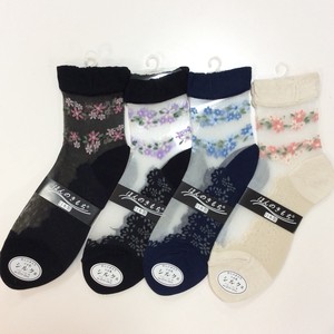 Silk Socks Flower Line 3 6 8 3 Socks S/S