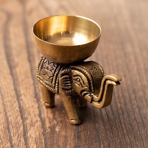 Brass Mini Bowl Attached Elephant 6cm
