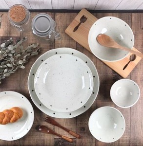 粉引ドット皿 鉢 パスタ皿 パン皿 サラダボウル 日本製 美濃焼 陶器