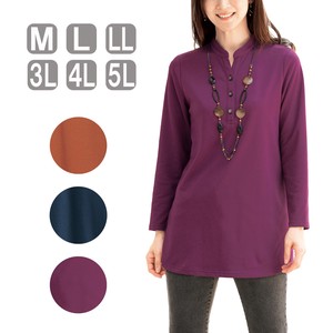 Tunic Brushed Long Sleeves Tops Spring Ladies' Cut-and-sew