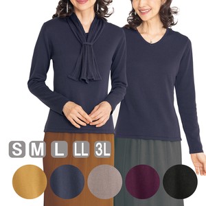 Sweater/Knitwear Knitted Plain Color Long Sleeves V-Neck Tops Spring Ladies Stole