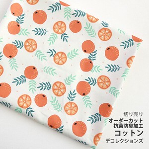 【生地】【布】【コットン】Fresh orange デザインファブリック★1m単位でカット販売「2022新作」