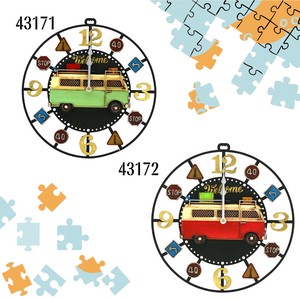 ブリキclock（bus）【43171】