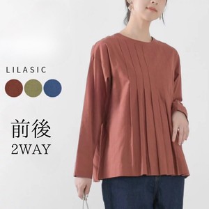 Button Shirt/Blouse Pullover Long Sleeves 2Way Tops