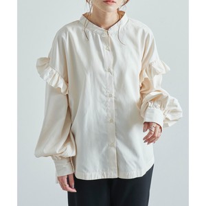 Button Shirt/Blouse Tunic Frilled Blouse