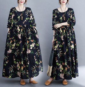 Casual Dress Floral Pattern One-piece Dress Autumn Winter New Item
