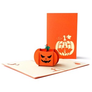 Halloween Pop Card Pumpkin 3 Solid Greeting Card Message Card Envelope Attached