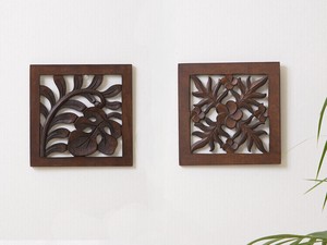 Flower Panel Monstera Frangipani Wooden Relief Art Resort