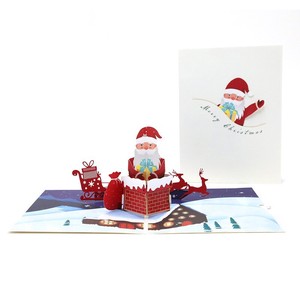 Christmas Card 3 Solid Santa Greeting Card Message Card Celebration Envelope Attached Gift
