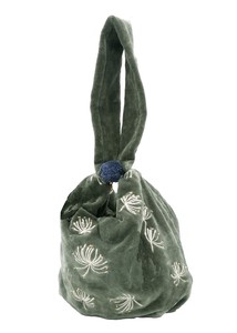Tote Bag Velour Embroidered 2-way