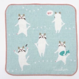 Gauze Handkerchief Gauze Towel Cat Made in Japan