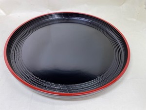 R48-53　丸盆　内黒塗　　Round tray, black lacquered inside