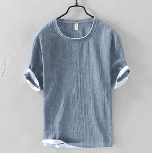 新モデルの男性のカジュアルな純粋な色の半袖Tシャツ           ZCHA1656#秋冬新作