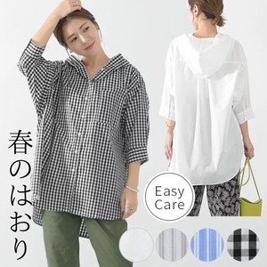 Button Shirt/Blouse Stripe Checkered