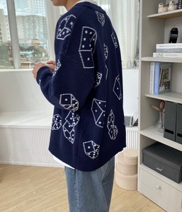 Dice Total pattern Knit Cardigan　（ニットカーディガン）2022秋冬新作