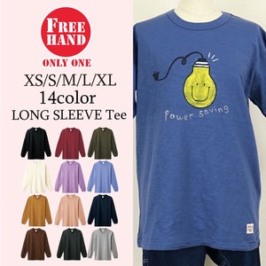 T-shirt Plain Color Long Sleeves T-Shirt Long T-shirt Cotton Ladies' M Men's