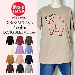 T-shirt Plain Color Long Sleeves T-Shirt Long T-shirt Cotton Ladies' M Men's