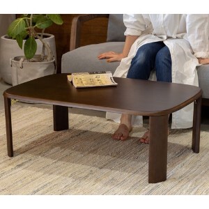 4サイズから選べる天然木製ローテーブル＜折れ脚テーブル　バーグII　DBR＞