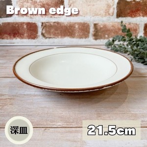 Mino ware Main Plate Brown Deep Plate Made in Japan
