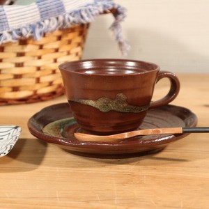 コーヒーカップ＆ソーサー 【和渦絞 赤】日本製 美濃焼 陶器 おしゃれ 和風 紅茶 カフェ