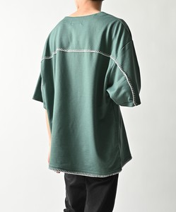 T-shirt Blanket Mini Stitch Spring/Summer Keyhole Neck