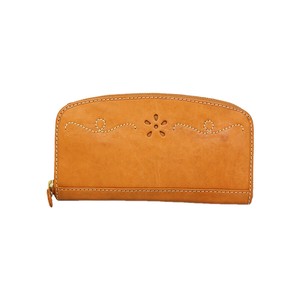 Cow Leather type Round Long Wallet