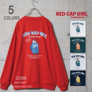 【22AW新作】RED CAP GIRL 裏毛バックプリント "LAIDBACK GIRL" クルーネック