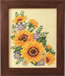 COSMO Cross Stitch Kits Of Seasonal Flower Arrangement Sunflower And Aster