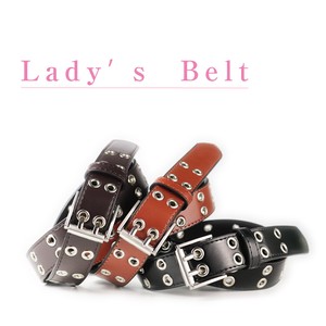 Ladies Belt Synthetic Leather Double pin Fake Leather Business Commuting Denim