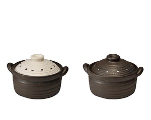 Metal Cooking rice Earthen Pot / Clay pot 2 Made in Japan