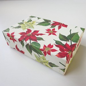 クリスマス ハガキサイズBOX ギフトボックス 貼箱 ポインセチア