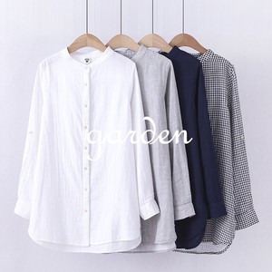 4 color Double Gauze Non-colored Cotton Shirt Blouse 2